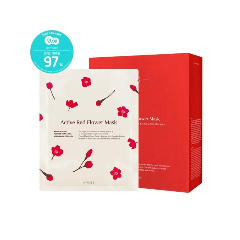 

Активная красная цветочная маска 10 листов