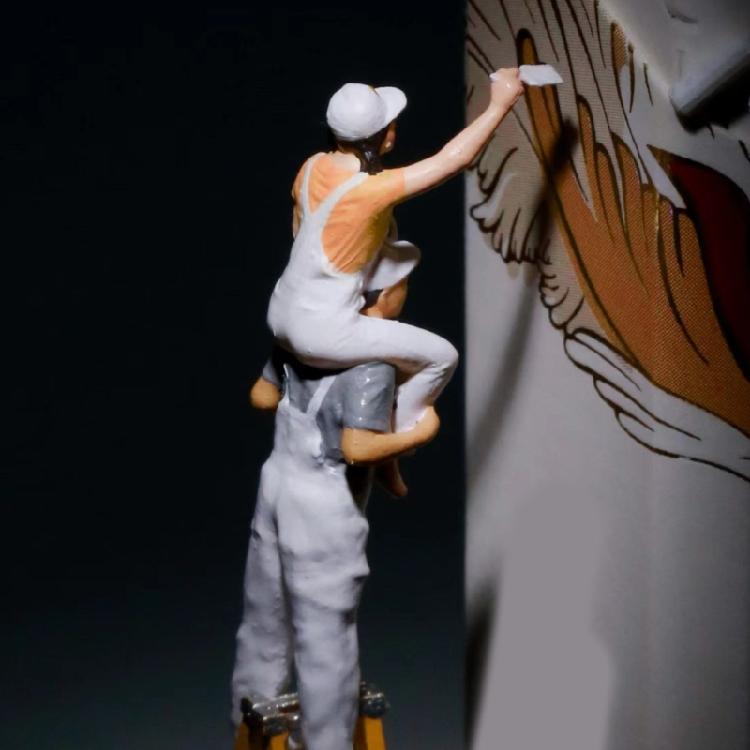 Construction Worker Set Adds Charm To Dioramas And Shelf Displays Resin Handmade Workmen Figurines For Craft Projects
