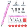 Purple 5D DIY Diamond Pen Set Resin Diamond Painting Tool Point Drill Pen with Thread Multifunctional 6 Metal Pen Heads and Clay