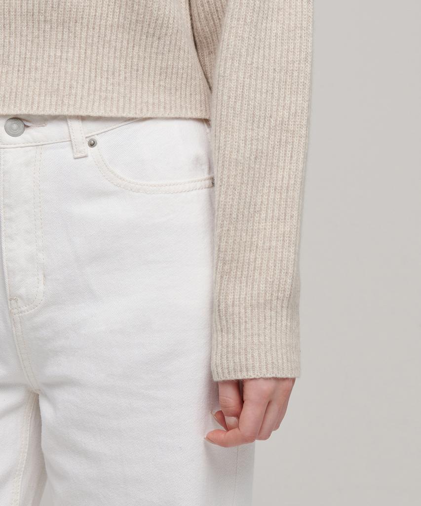 MUSINSA STANDARD WOMAN Women'S Lambswool Ribbed Knit Half Zip [Oatmeal]