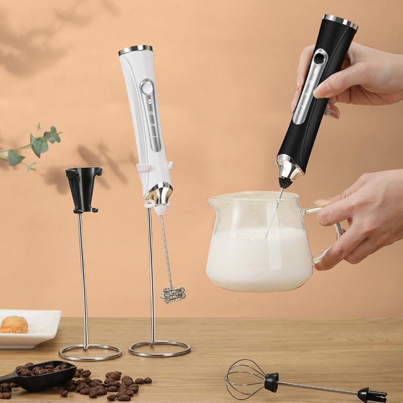 Stylish Electric Handheld Milk Frother & Mixer for Coffee and Eggs