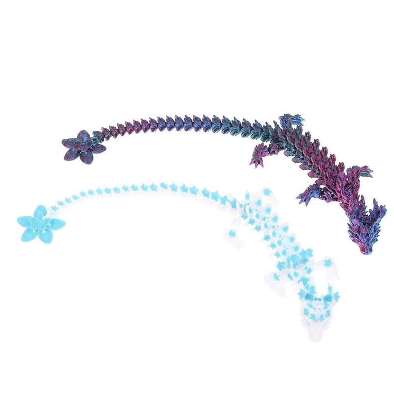 1 Piece Desktop Ornament 3D Printed Cherry Blossom Dragon Glow In The Dark Rotatable Articulated Dragons Figures Action Toy