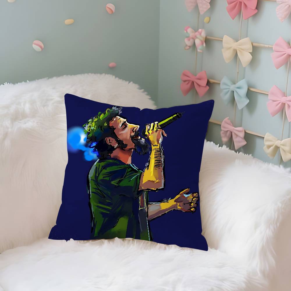 

Band Cool SSystem Of A DownW Case Plush Fabric Soft Pillowcase Double Sided Print Cushion Cover Household Gifts 40x40CM(16x16in)