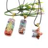Colorful Gravel Necklace Resin Glue Wrapped Natural Stone Pendant Live Stream Supply N756
