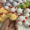 3cm Ručně dopletený Mini Zvířátko Pletený Králík Kuřata Kočka Pes Klíčenka Přívěsek Dárek pro kamarádku a nejlepší kamarádku pro Ženy Dívky