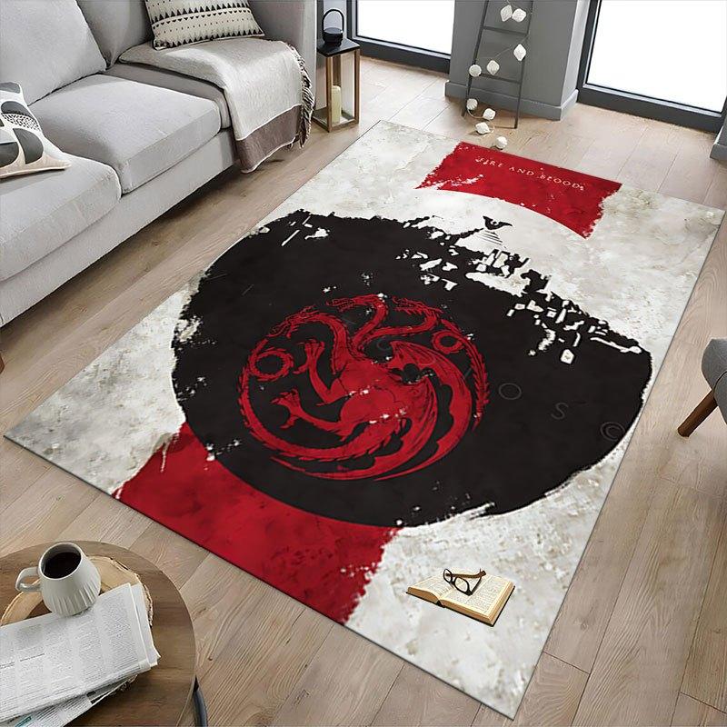 1pc Fire and Blood Office Carpet Chair Mats, Home Decor Mat | Fantasy Theme Mat | Durable Mat, Dragon DecorB04