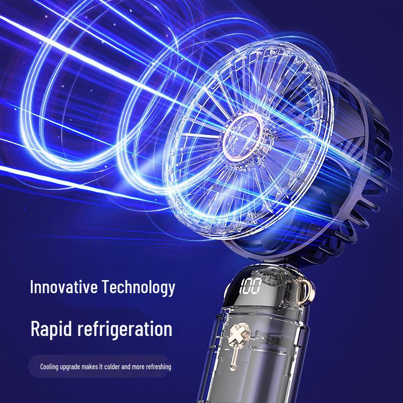 2025 Advanced Foldable Student Fan with Digital Display & Aromatherapy - Portable Handheld Mini Electric Fan