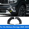 Front Fog Light Lamp Eyelid Eyebrow For Kia Mohave Borrego -  2024 2025 Carbon Fiber Foglamp Cover Trim Accessories