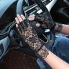 Solid Color Lace Gloves Half Finger Driving Gloves Fashion Touch Screen Gloves  Bride Accessories