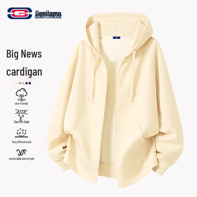 GENIOLAMODE Men s Casual Hooded Cardigan 3XL