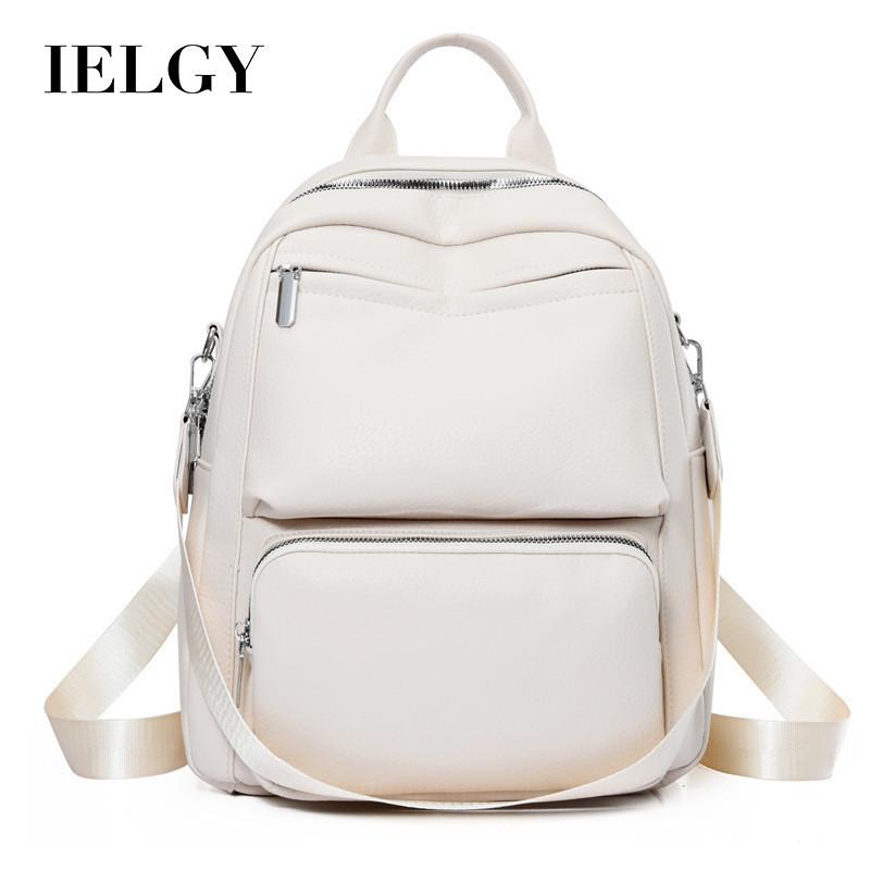 IELGY Solid Color Commuter Backpack, Spring and Summer Fashionable Large-capacity Student Backpack