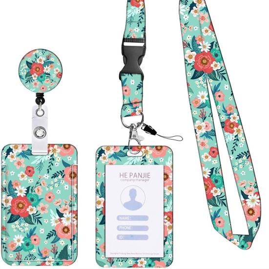 Lanyard And Card Holder Cobee ID Badge Holder With Lanyard, Retractable Starry Sky Badge Lanyards For Neck With Safety Breakaway