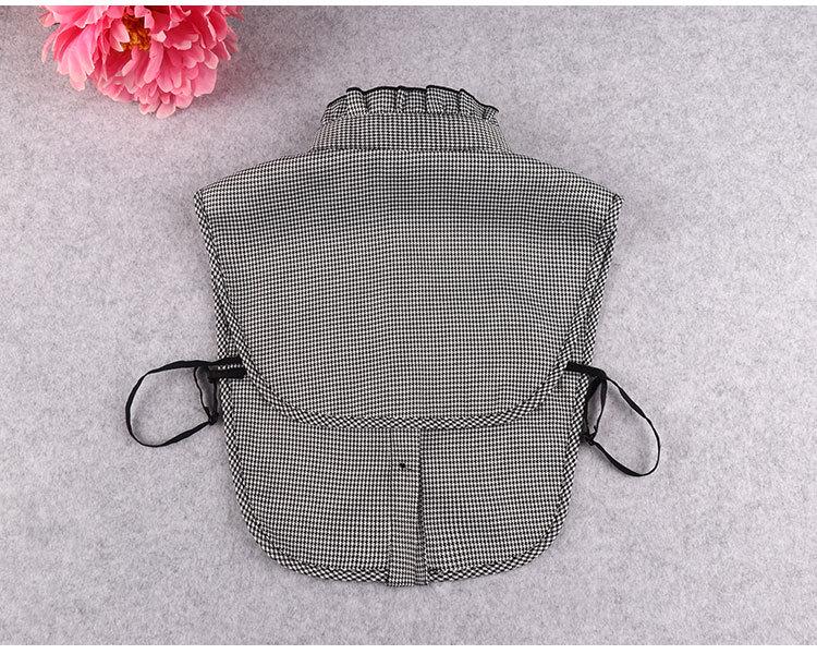 Women's Autumn/Winter Plaid Stand-Up False Collar for Shirts and Sweaters