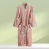 Print Flower Cotton Gauze Kimono Bathrobe Gown Female Robe Negligee Loose Home Dressing Gown Sleepwear Spring Summer Nightwear
