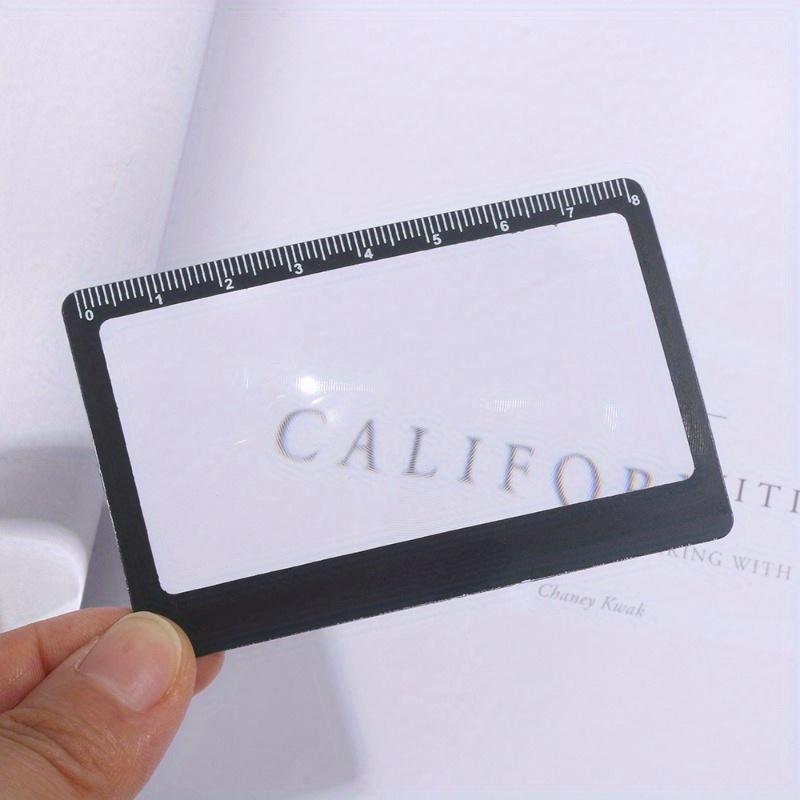 3X Magnifier Sheet with Scale Ultra-thin Reading Glass Fresnel Lens PVC Transparent Credit Card Size Book Page Magnification