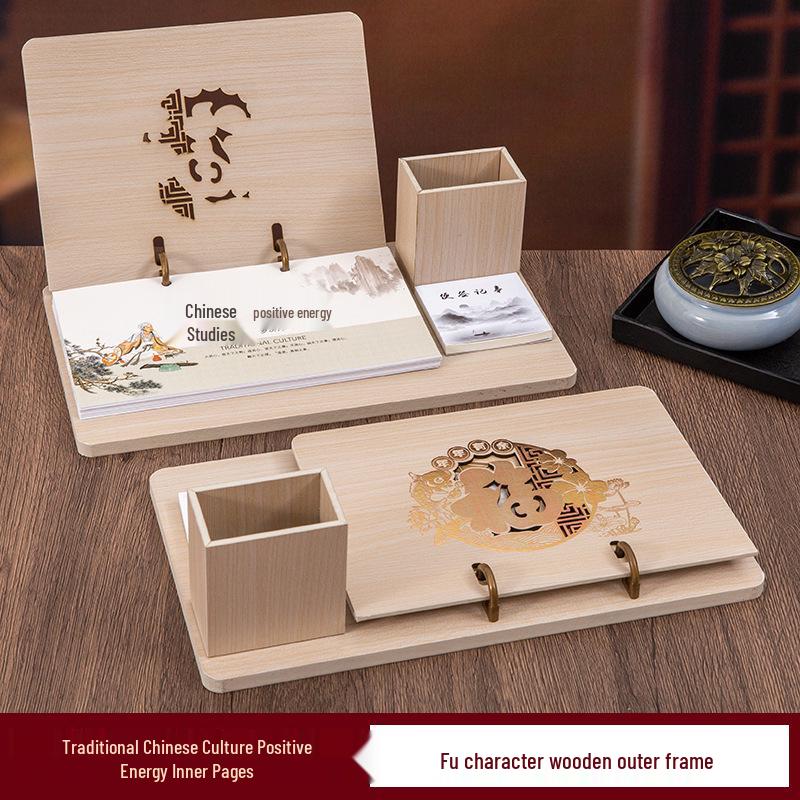 2026 Chinese Wooden Weekly Desk Calendar: Year of the Horse Creative Ornament Gift Set