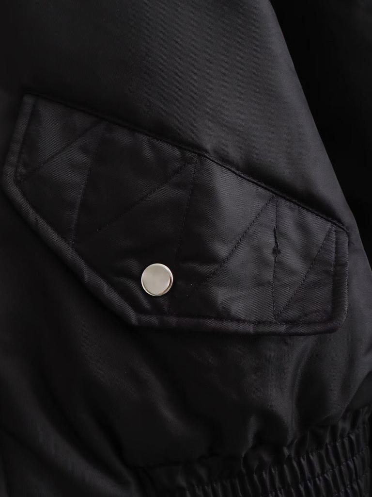 Damen Europäische und Amerikanische Mode Bomberjacke Baumwollmantel