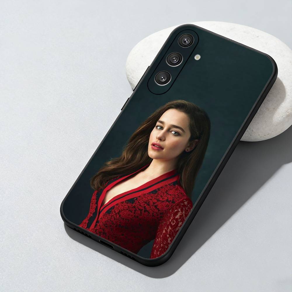 

Actor E-Emilia C-Clarke Printed Phone Case For Samsung Galaxy A73,A72,A71,A70,A52,A51 Others Soft Black Cover Samsung a51 4g