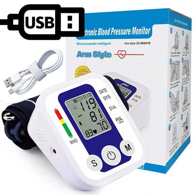 Tonometro automatico da braccio Misuratore di pressione sanguigna Sensore di pressione Monitor Attrezzatura BP Tensiometro digitale Display LED Bracciale da braccio