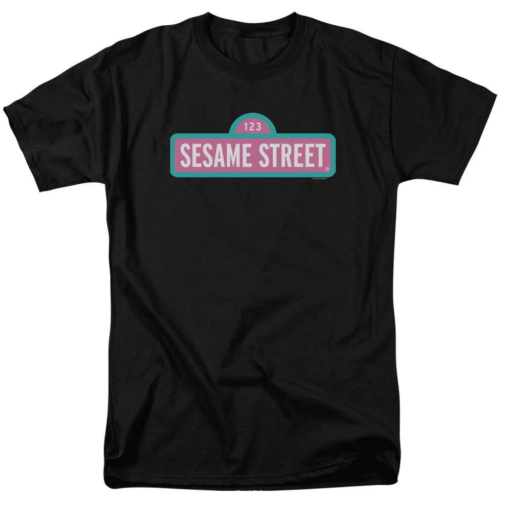 Sesame Street Alt Logo T Shirt Mens Licensed Classic TV Show Big Bird Black S