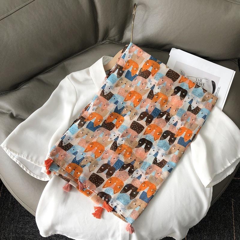 New Luxury Brand Lovely Floral Tassel Cotton Viscose Shawl Scarf Lady High Quality Soft Wrap Pashmina Stole Bufanda Muslim Hijab