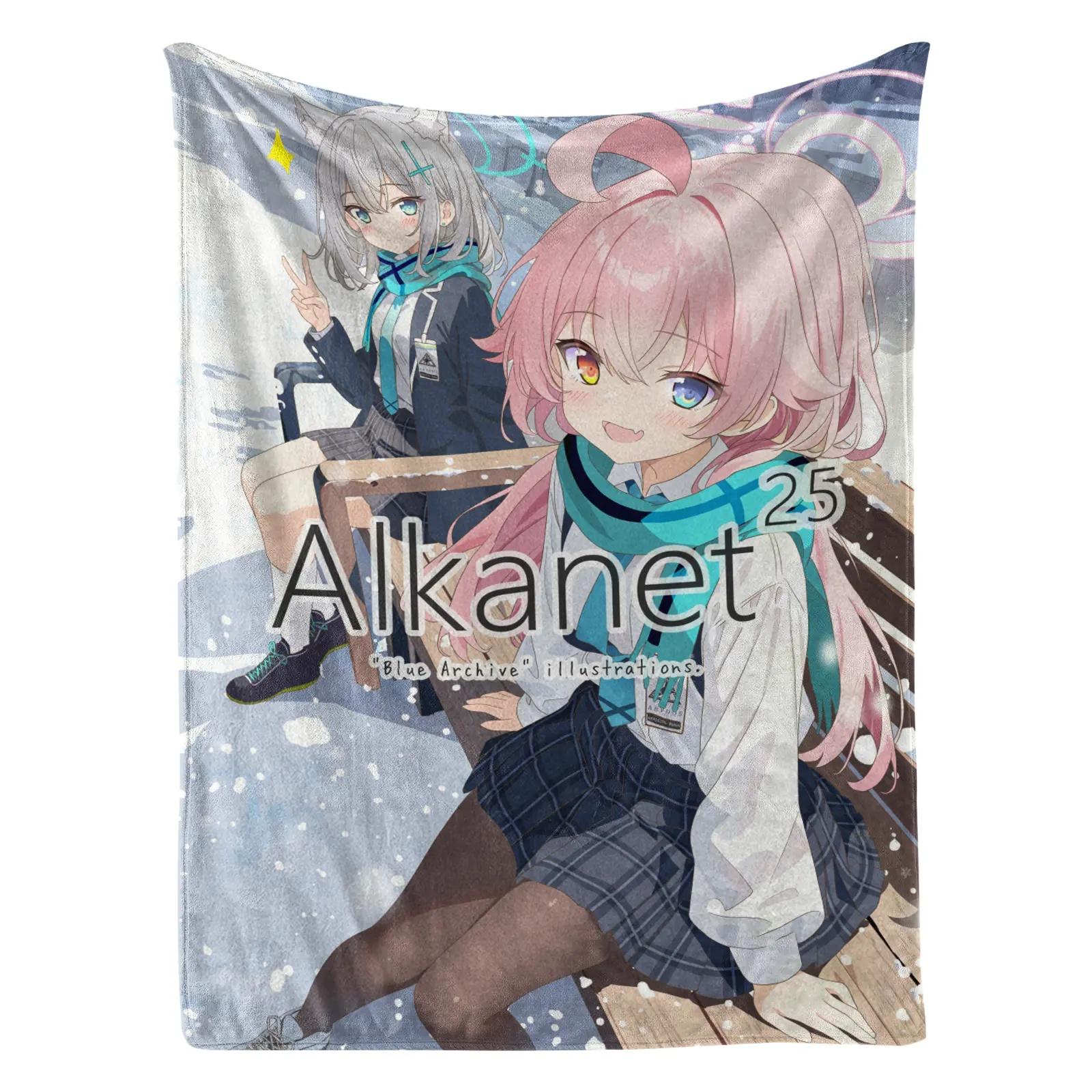 

Blue Archive - Tsubakira Shiroko Fleece Blanket Anime Merch Dorm Blanket Game Replica 75x90cm