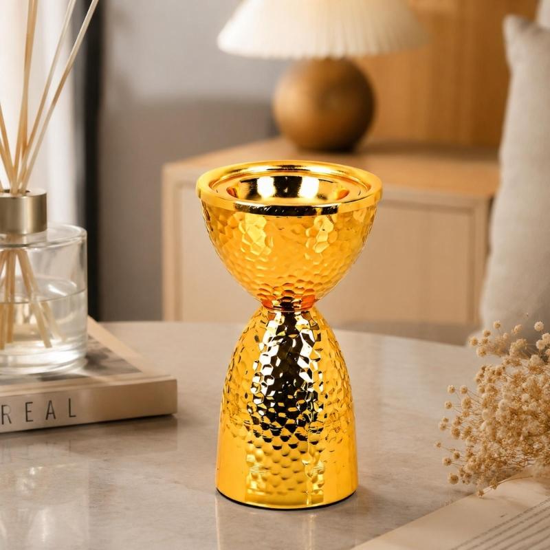 Iron Metalwork Fragrances Vessel with Raised Display Bowl for Living Room, Bedroom, Study and Tea Room Placement Indoors