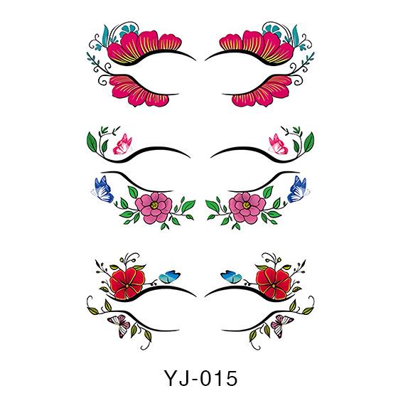 

Наклейка-татуировка в виде теней для век - водостойкая временная татуировка для глаз, переводные наклейки для макияжа для вечеринок/фестивалей, аксессуары для макияжа Rave 015