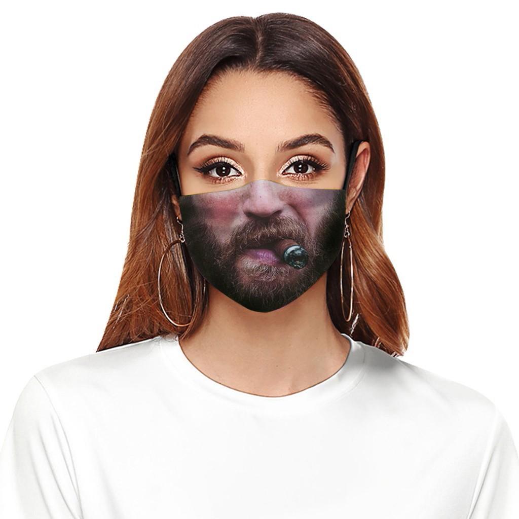 

Adult Sand Exhaust Sunscreen Funny Face Scarf Breathable Cycling Mask Mouth Caps Covers Washable Protective mondmaskers