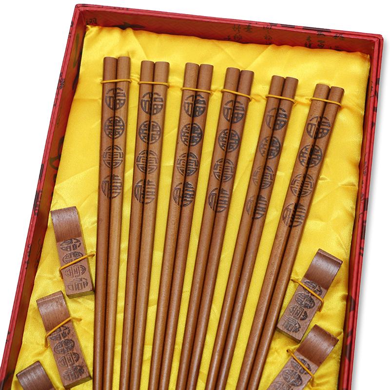 Gift Box Chopsticks Peking Opera Facial Makeup Wooden Carving Craft Korean Chopsticks Set Japanese Sushi Chop Sticks Wood Ducks