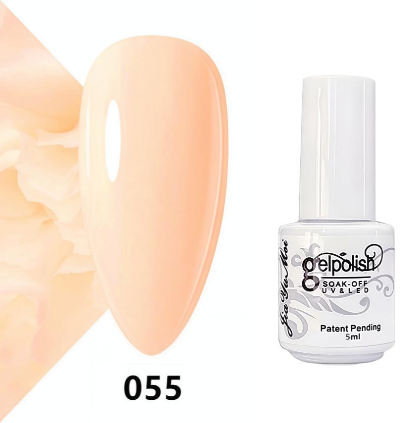 GELPOLISH Nail Art Set: Base, Top Coat, Transparent & White Gel Polishes