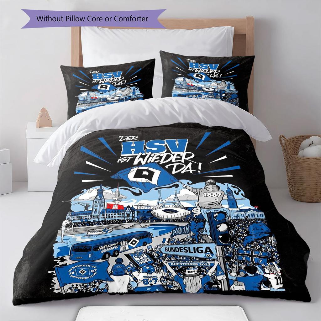 Hamburger Sportverein Pattern Bedding,Quilt Set Quilt Cover Pillowcase Home Birthday Gift(1 * Duvet Cover + 2 * Pillowcase, Without Core)