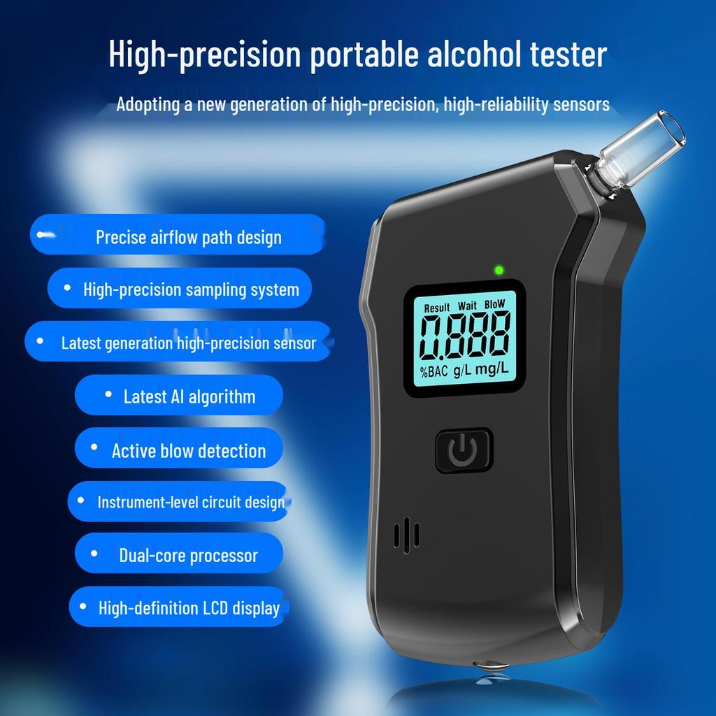 Compact Personal Breathalyzer - Portable Alcohol Tester for Home Use