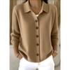 **Women Knitted Cardigan Sweater Button Up Solid Color Casual Fashion Fall Winter Coat**