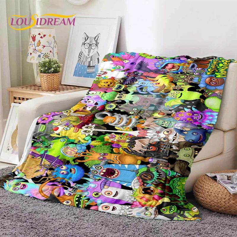 Game My Singing Monsters Cartoon Soft Blankets,Keep Warm Throw Blanket Comfortable Blanket for Picnic Beds Sofa Home Bedroom Kid