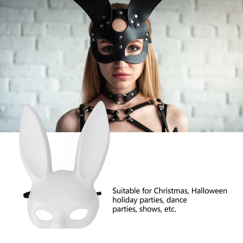 Halloween Bunny Mask Half Face Rozkošný králičí cosplay maska ​​jako doplněk pro párty potřeby