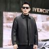 Autumn and Winter New Haining Leather Jacket Men's Lapel First Layer Cowhide Middle-aged Business Casual Jacket Short Coat