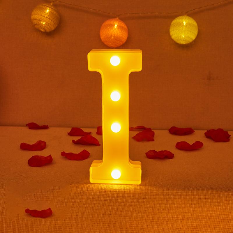 Alphabet Letter LED Lights Luminous Number Lamp Decor Battery Night Light for Home Wedding Birthday Christmas Party Decoration KTY
