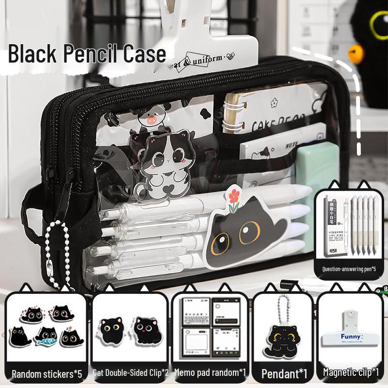 Adorable Black Cat Pencil Case 2025: Spacious and Stylish for Boys and Girls