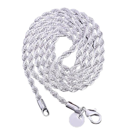 Unisex Fashion 18-30 Inch Necklace Twisted Chain Pendant Jewelry Gift for Dating