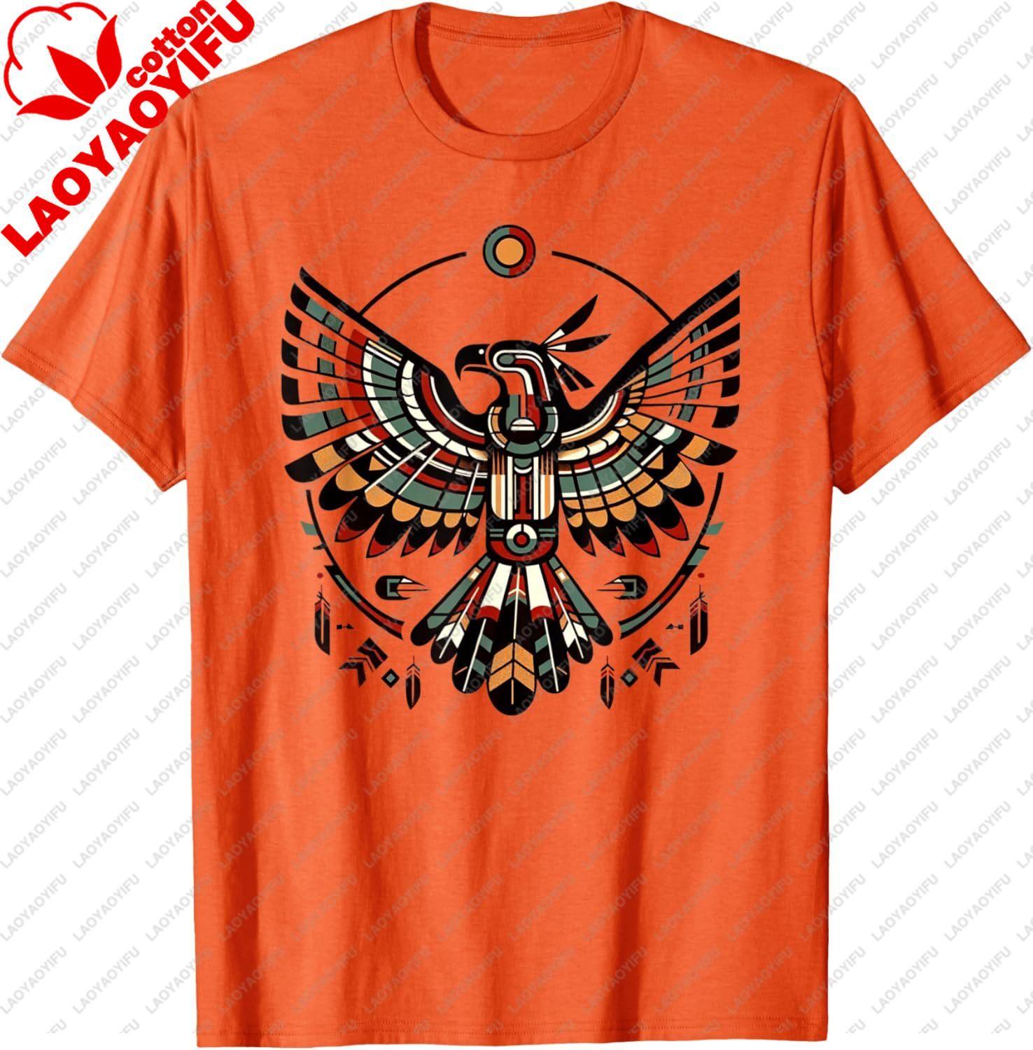 Thunderbird Native American Art Indigenous Mythology Symbol TShirt Pure Cotton Graphic T Shirts Vintage Clothes Tops S