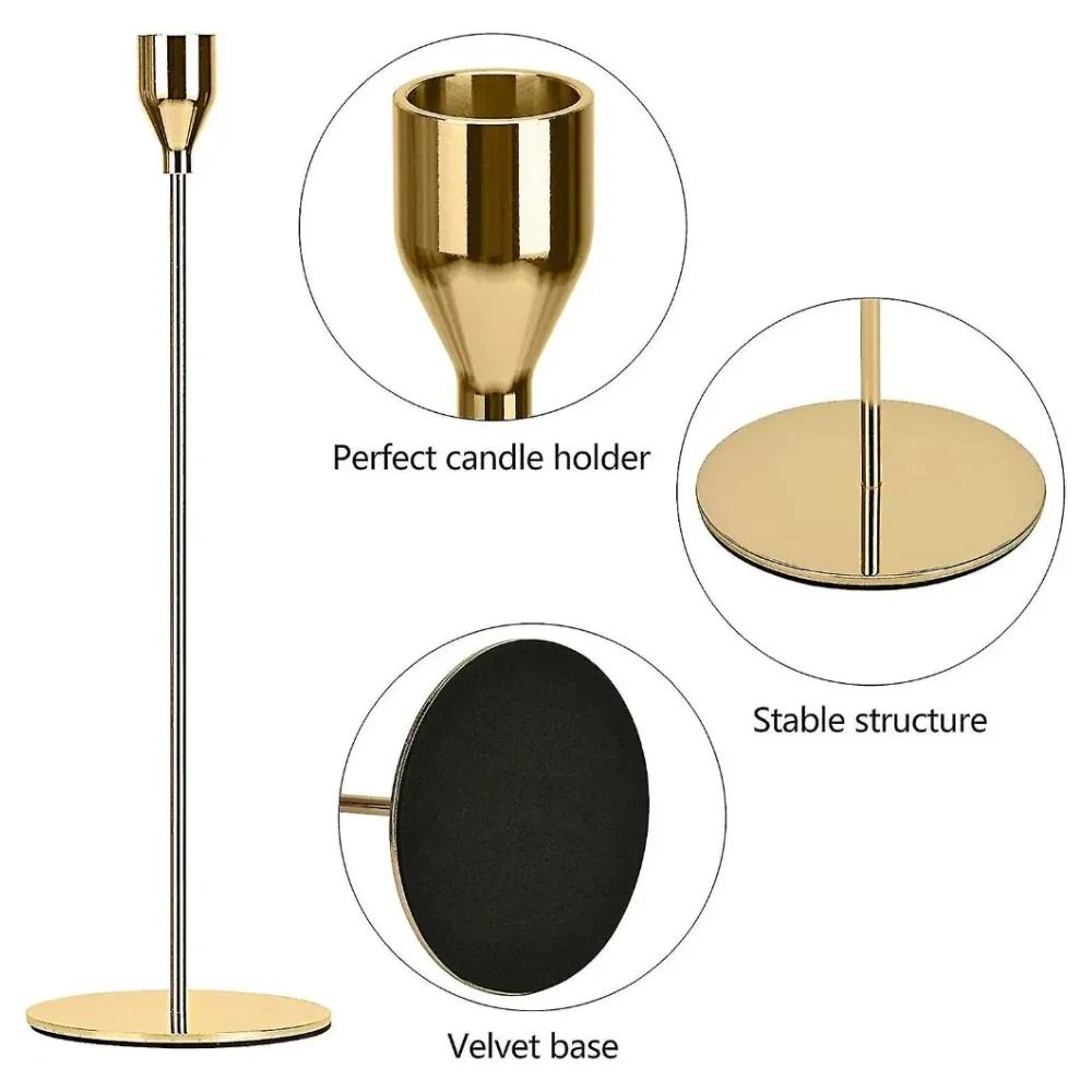 3Pcs/set Candle Holder Taper Candle Holders LED Tea Light Candlestick for Home Decor Christmas Wedding Dinning  Anniversary