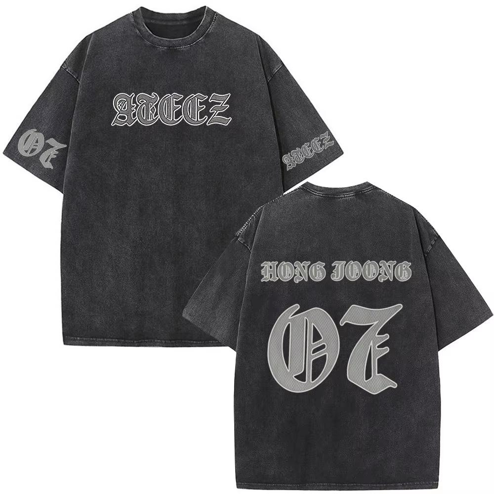 2026 Merch de la tournée mondiale Kpop coréenne ATEEZ dans Votre Fantaisie T-shirts Lavés Vintage Hommes Femmes Mode Coton Décontracté Col Rond T-shirt Manches Courtes Tee Top