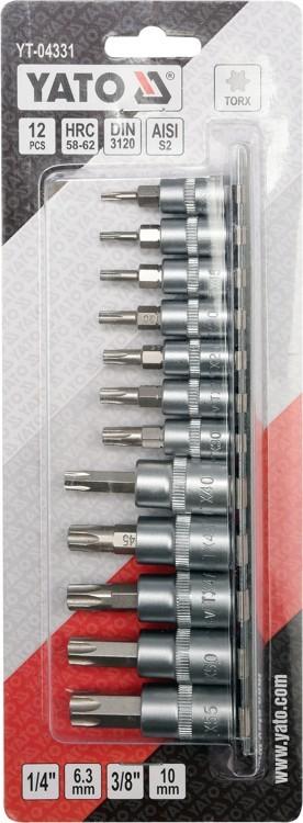 TORX KEY SET ON RAIL 12 PCS YT-04331 YATO
