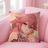 Genshin Impact Yae Miko Cushion Cover Natural Linen Pillow Case Double-Sided Print Decorative Sofa Pillowcase Home Decor Gift