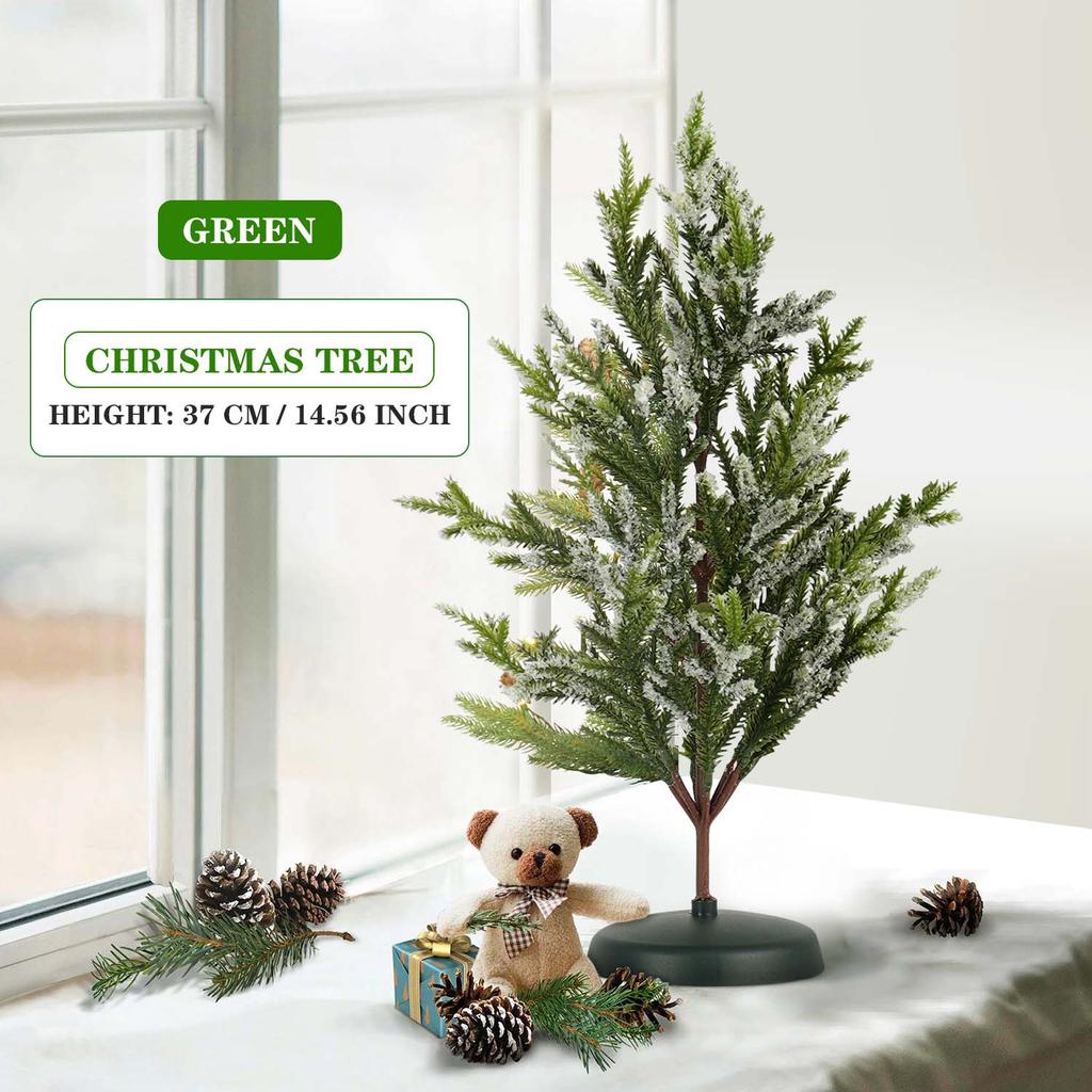 1PC 37CM Artificial Green Hanging Snowflake Christmas Tree Home Tabletop Christmas Tree DIY Party Window Decoration