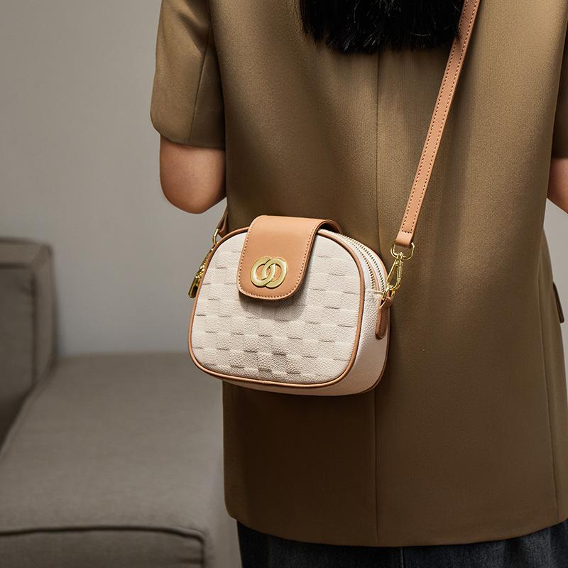 Mrs. Qiao Women's Bag 2025 New Crossbody Bag Autumn Winter Women's Bag High-end Genuine Leather Small Round Bag Mini Bag
