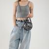 2025 New European & American Halloween Funny Skeleton Chain Crossbody Bag Gothic Style Shoulder Small Round Bag