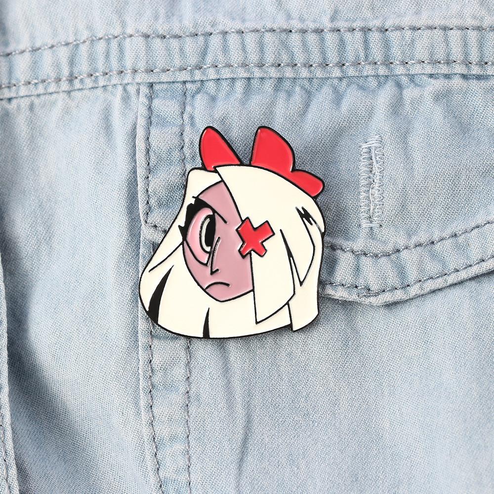 Hazbin Hotel Cartoon Drip Oil Alloy Brooch Geometric Style Factory Direct Sales