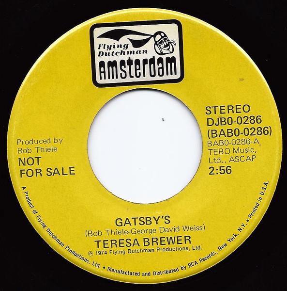 

7inch Record TERESA BREWER - Gatsby s DJB00286 Amsterdam 1974 US Jazz Used